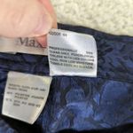 Max Mara Navy Floral Damask Jacquard Silk Blend High Rise Dress Pant 10 Tapered Photo 7