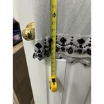 ECI  Woman Silver Shimmer Short Sleeve Blouse with Black Beaded Trim - Size 20 Photo 11