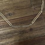 Paperclip Link Chain Brassy Gold Tone Necklace 36" Elegant Modern Long Photo 3