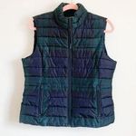 Coldbrook Essentials Navy Blue Green Plaid Puffer Vest Medium Photo 0