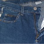 Windsor Y2K  Fringe Sides Beaded Studded Cropped Jeans Blue White Silver Sz 3 Photo 5