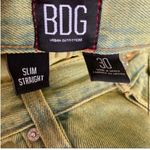 BDG  Slim Straight Button Fly Green Dyed Jeans Size 30 Photo 4
