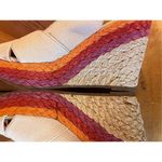 SO  Wedge Sandal With Multi Color Trim & Tan Upper Sz 8M Photo 5