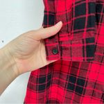 BeachLunchLounge Beach Lunch Loung Black & Red Plaid Button Down Shirt Dress Womens XS Buffalo Photo 1