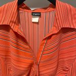 VTG 90s Y2K Tangents Coral Pink Vertical Striped Collared Button Photo 5