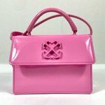 Off-White  Baby Jitney Patent Leather Top Handle Shoulder Satchel Bag Pink NEW Photo 0