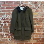 Whistles London Wool Stadium Style Jacket Parka Duffle Coat Army Green S Photo 9