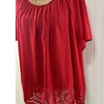 Valerie Stevens Valerie Steven’s Red Women’s Blouse 3X Eyelet Trim Photo 5