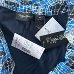 Maggie Barnes NWT! Navy & Blue Patterned Blouse Size 2X Photo 3