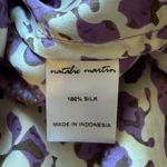 Natalie Martin 100% Silk Floral Midi Dress Size XS Deep V Front Slit Photo 7