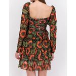 Beulah Style Dress S Abstract Floral Bold Tiered Smocked Forest Fairy Boho NEW Green Photo 3