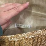 SHIRALEAH | Straw Clutch Black Pom Pom Trim, Woven Raffia Summer Beach Purse Tan Photo 3