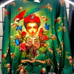 Halloween Retro Floral Skull Printed oversized hoodie O/S Green Size undefined Photo 5