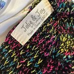 Jolie & Joy Twist Front Neon Speckle VNeck Sleeveless Knit Top Keyhole Black Size L Photo 8