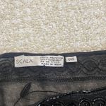 Scala  Black Sheer Floral Blouse Photo 5