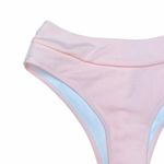 SheIn  Pink Ribbed High Waisted Bikini Swim Bottoms Women's Size Small Photo 1