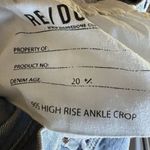 RE/DONE  Jeans 90s High Rise Ankle Crop Destroy Skinny Raw Hem Size 28 Light Wash Photo 5