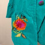 Judith March Whimsical vibrant green  coat Measure Like Small Satin lined Boho Photo 2