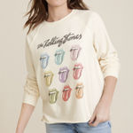 Maurice's The Rolling Stones Sweatshirt Cream Multi Band Graphic Photo 0