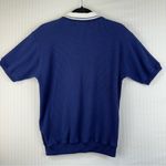 Blast Vintage Seashell Embossed Short Sleeve Polo Shirt Small Coastal Grandma Blue Photo 6