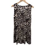 Leopard Print Mini Dress L Animal‎ Print Knit Criss Cross Neckline Casual Boho Size L Photo 4