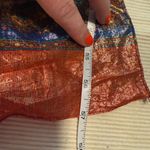 Parisian Made in Italy Metallic Scarf Boho Silver Photo 3