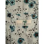 Women’s Uniform Scrub Med Blue Floral Print Scrub Top Size 6 Photo 2