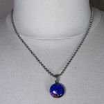 Purple Iridescent Galaxy Pendant Silver Tone Necklace Photo 0