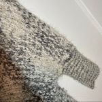 Umgee Fringe Poncho Knit Shrug White Gray S/M Photo 1