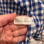 Gap Y2K Fitted Boyfriend Shirt Womens Large Blue White Gingham Check Button Up Photo 5