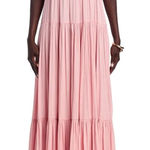 AQUA  Womens Dress Size S‎ Pink Tiered Ruffle Strap Sleeveless Maxi Casual Photo 0