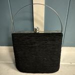 Evening Handbag Purse Black Silver Cocktail Clutch Convertbl Hard‎ case 6” x7” Photo 1