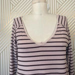 Free People  We the Free Tangerine Stripe‎ Tee Sand Photo 3