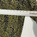 MELLODAY Mellóday XL Women’s Top Olive Green Animal Print Long Sleeve Back Zip Blouse Photo 3