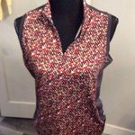 Adidas Golf Sleeveless Polka Dot Polo Brown Clima Cool Medium Photo 0