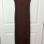 Naked Wardrobe Sleeveless Brown  Smooth Maxi Dress Size L Photo 0