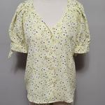 LC Lauren Conrad  yellow fleur floral button front blouse size small Photo 1