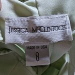 Vtg Y2K Jessica McClintock Pale Green Velvet Shimmer Lace Up Maxi Dress Sz 8 Photo 4