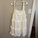Elegant White Tiered Midi Dress Size XL Photo 1