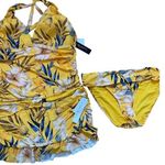 La Blanca NWT  3 piece‎ yellow floral halter tankini swimsuit skirt and bottom 16 Photo 0