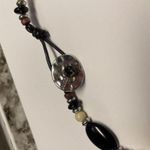 CHAPS Signed Brown / Black Bead Beaded Silver Tone Clasp Long Necklace / Pendant Photo 8
