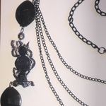 Silver Tone & Black Beaded Lace Multi Strand Boho Necklace Photo 2