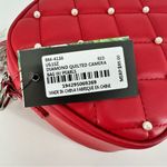 Badgley Mischka Red Diamond Quilted Camera Crossbody Bag with Pearls NWT Photo 4