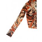 Rue 21 New Women's Crop Top Medium Polyester Spandex Red Peach White Chic Retro Photo 5