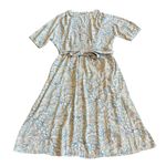 Lucky Brand Belted Dress Short Sleeve Pockets Boho Paisley Print Size XL Women's Photo 0