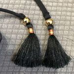 Victoria's Secret Victoria’s Secret Swim The Gorgeous Push Up bikini top boho black tassel sexy Photo 5