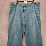 056. Venezia Bootcut Blue Stretch Straight Denim Wide Leg Pants Jeans 6 Photo 1