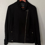 LA Hearts Black Moto Jacket Medium Asymmetrical Zip Lined Designed in California Photo 0