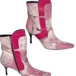 Donald Pliner Pink White Black Baby Calf Leather Boot Shoe New HairCalf $650 NWT Size 6.5 Photo 1