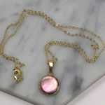 Minimalist Natural Pearl Shell 14k Gold Necklace‎ Gold Photo 0